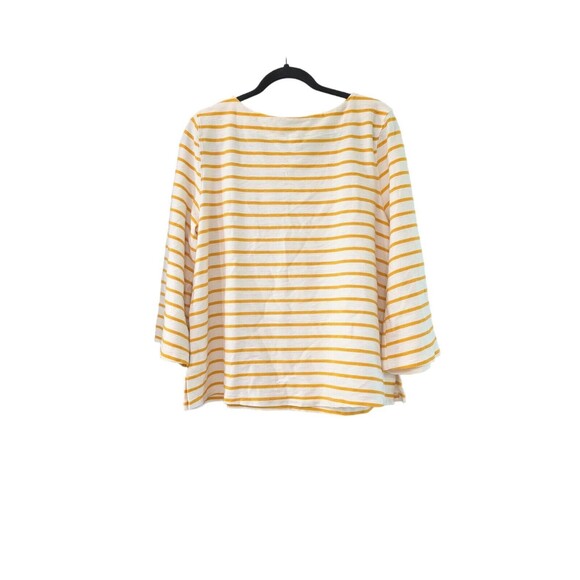 Old Navy Yellow Striped Bell Sleeve Top Women's Size XL  3/4 Sleeve - Picture 3 of 3